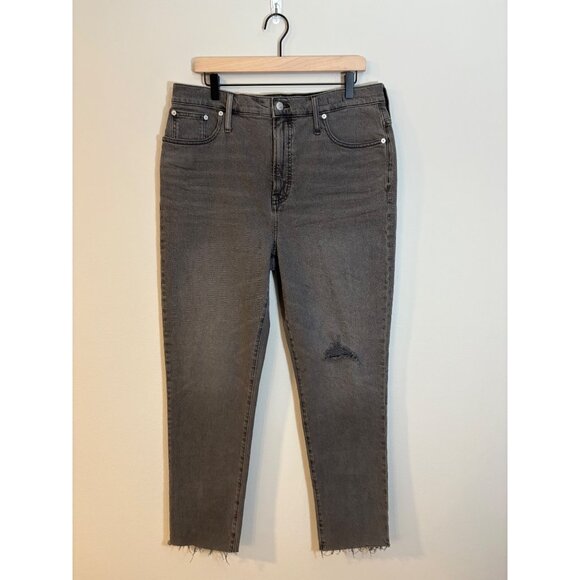 NEW Madewell Perfect Vintage Distressed Black Stretch Denim High-Rise Mom Jeans - Picture 4 of 14